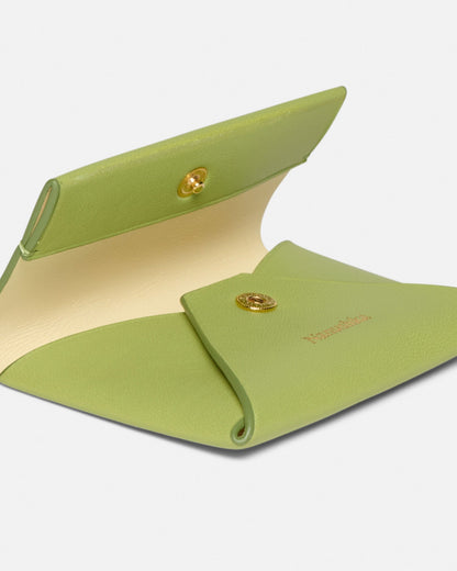 Folded Leather cardholder - Lime/Moonbeam | Nanushka