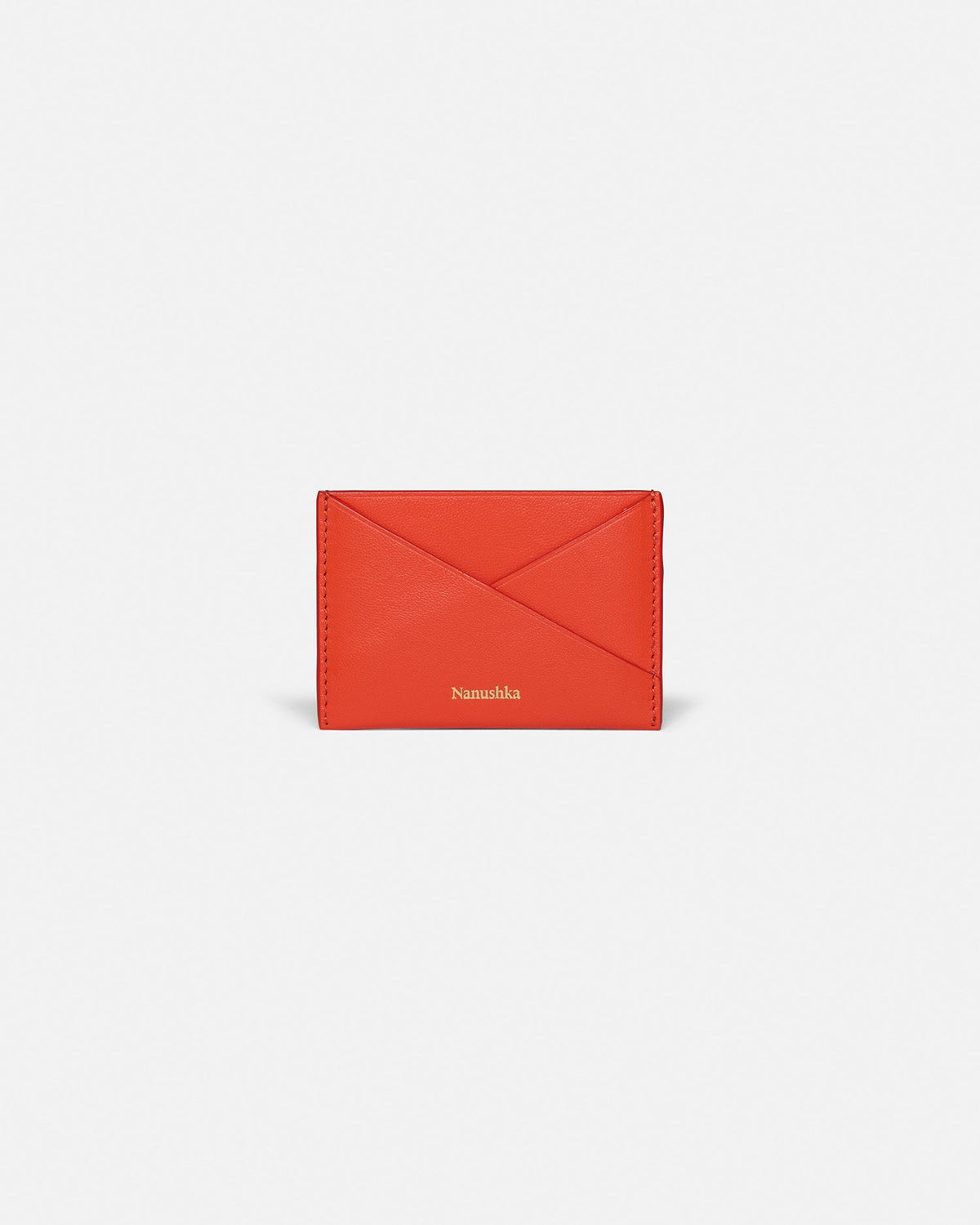 Origami Leather cardholder - Red/Moonbeam | Nanushka