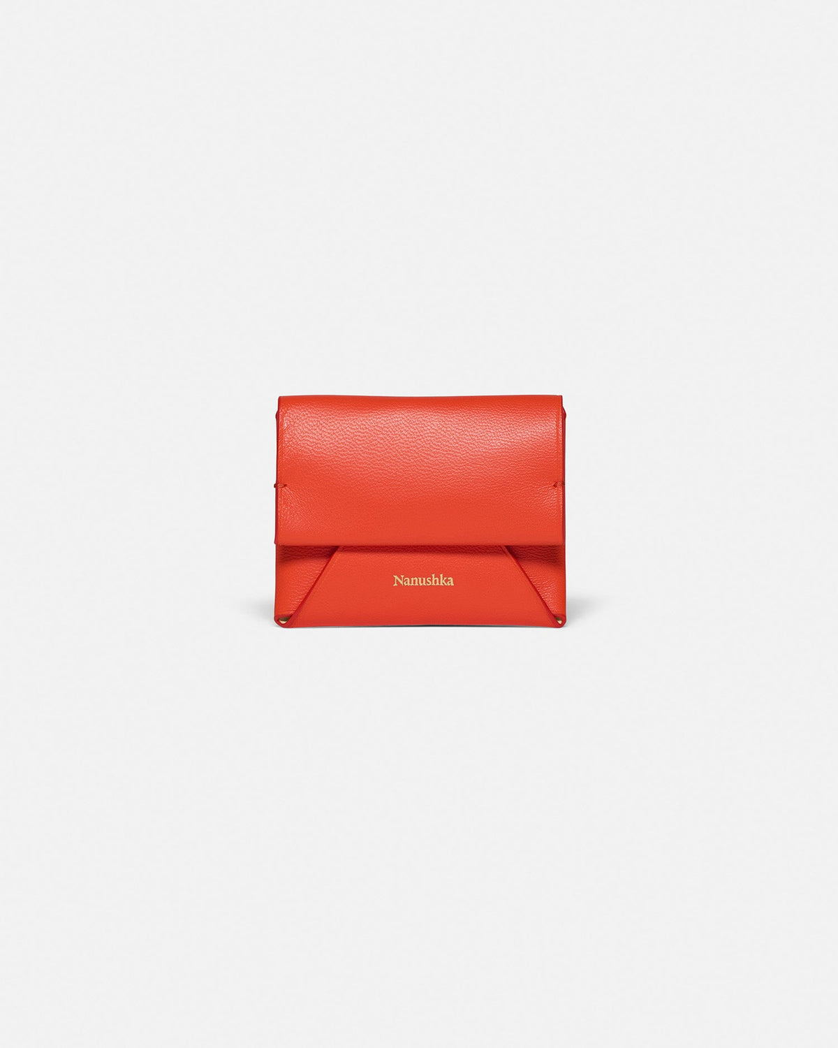 Folded Leather cardholder - Red/Moonbeam | Nanushka