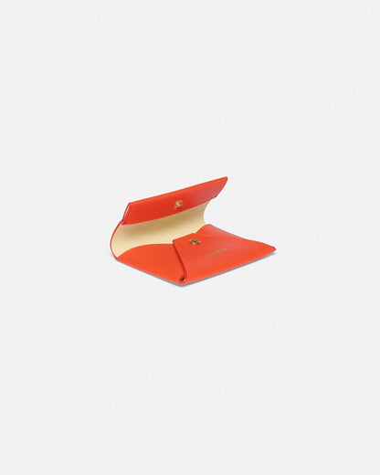 Folded Leather cardholder - Red/Moonbeam | Nanushka
