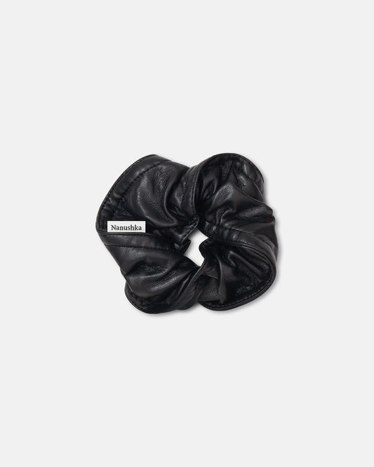 Trish Regenerated leather scrunchie - Black | Nanushka