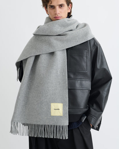 Keaton Scarf - Grey Melange | Nanushka