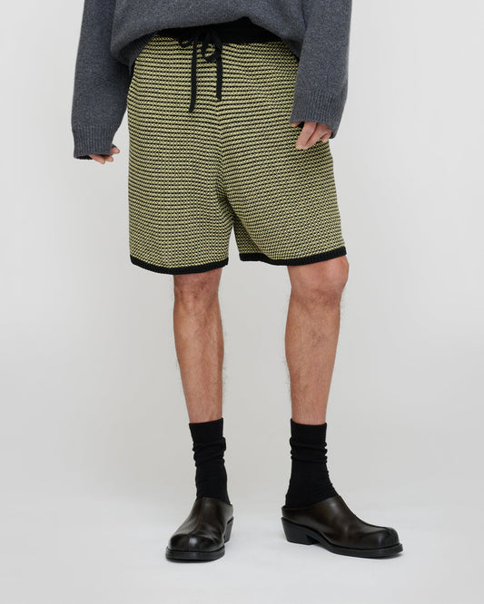 Doxxi Shorts - Acid Creme/Black | Nanushka