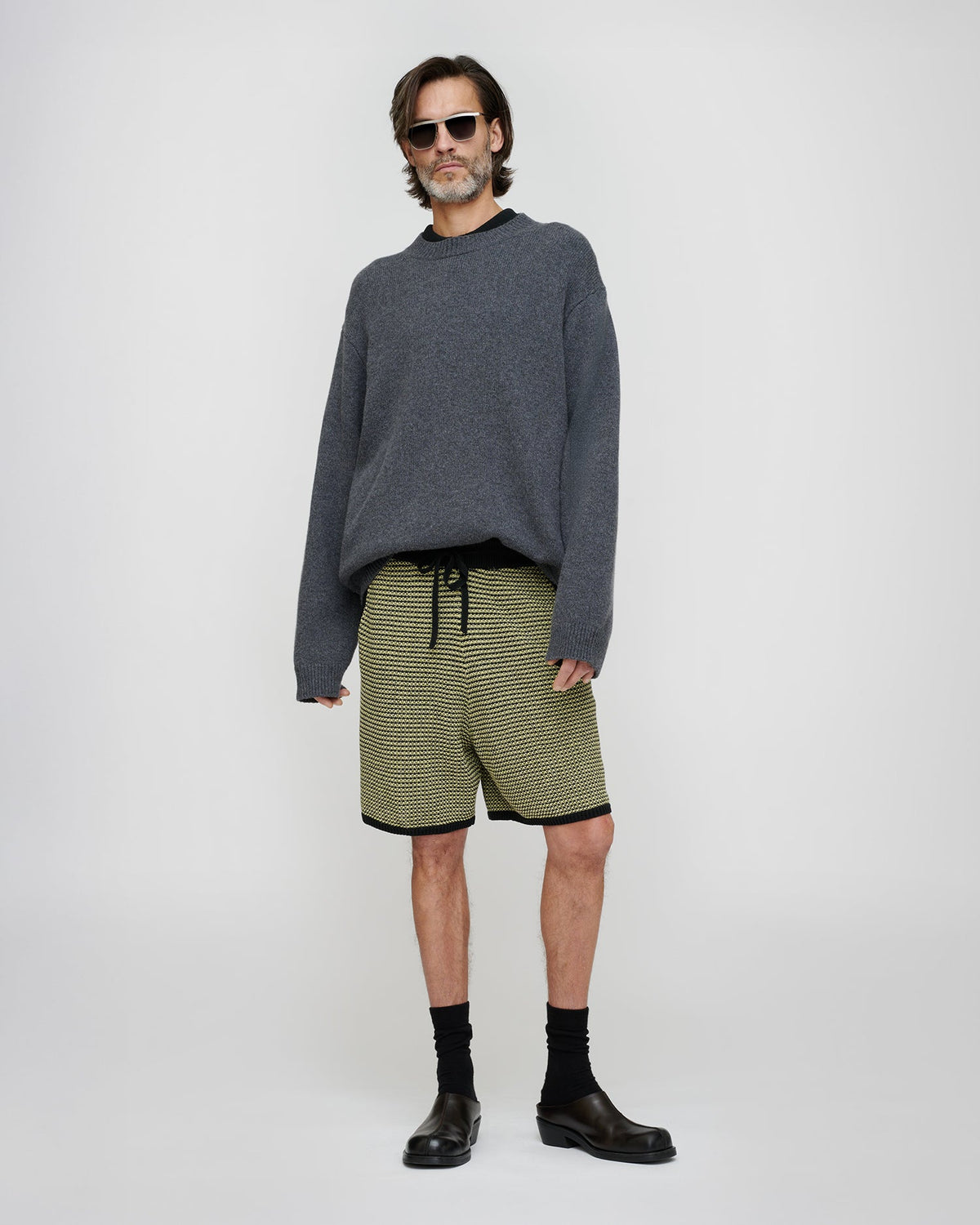 Doxxi Shorts - Acid Creme/Black | Nanushka