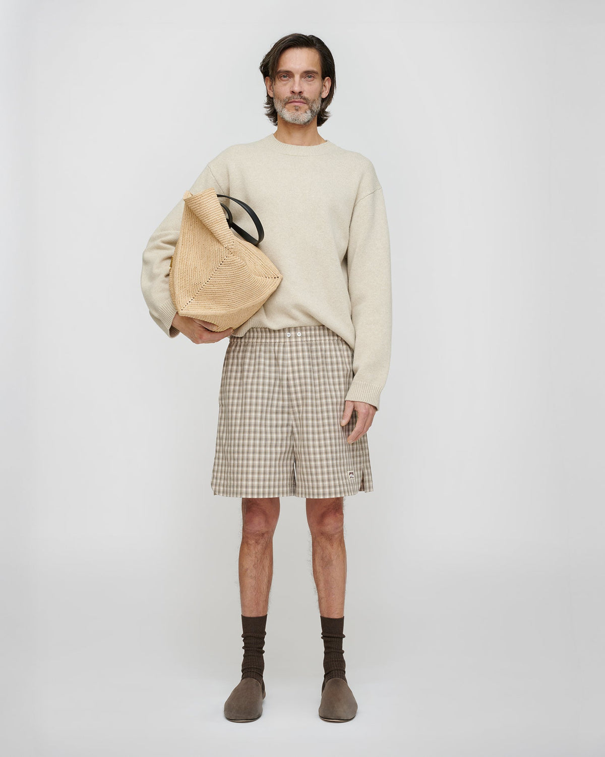 Carlito Shorts - Creme/Grey | Nanushka