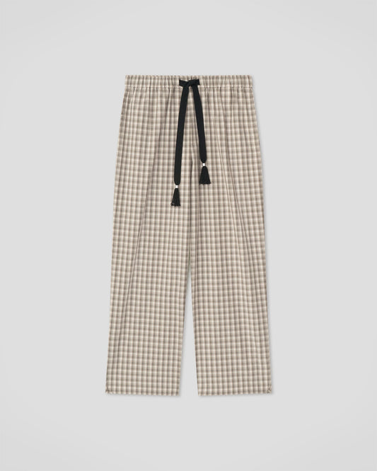 Alwin Drawstring pants - Creme/Grey | Nanushka