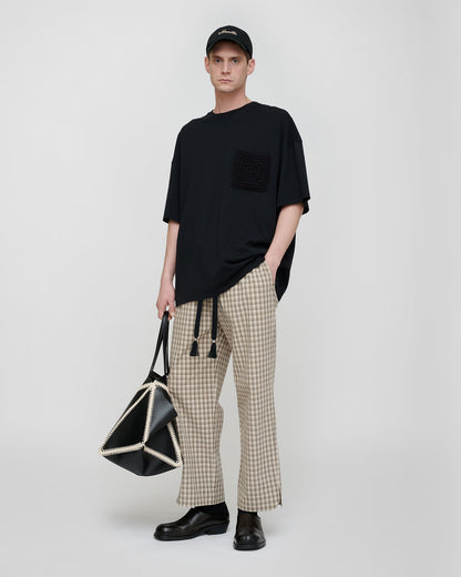 Alwin Drawstring pants - Creme/Grey | Nanushka