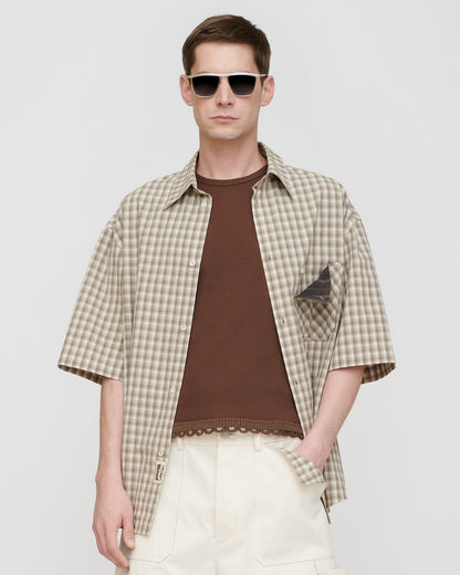 Nahui Shirt - Creme/Grey | Nanushka