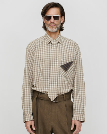 Saturnio Shirt - Creme/Grey | Nanushka