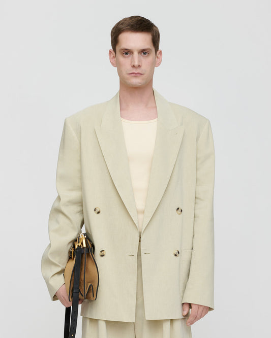 Anselm Double-breasted blazer - Faded Sage | Nanushka