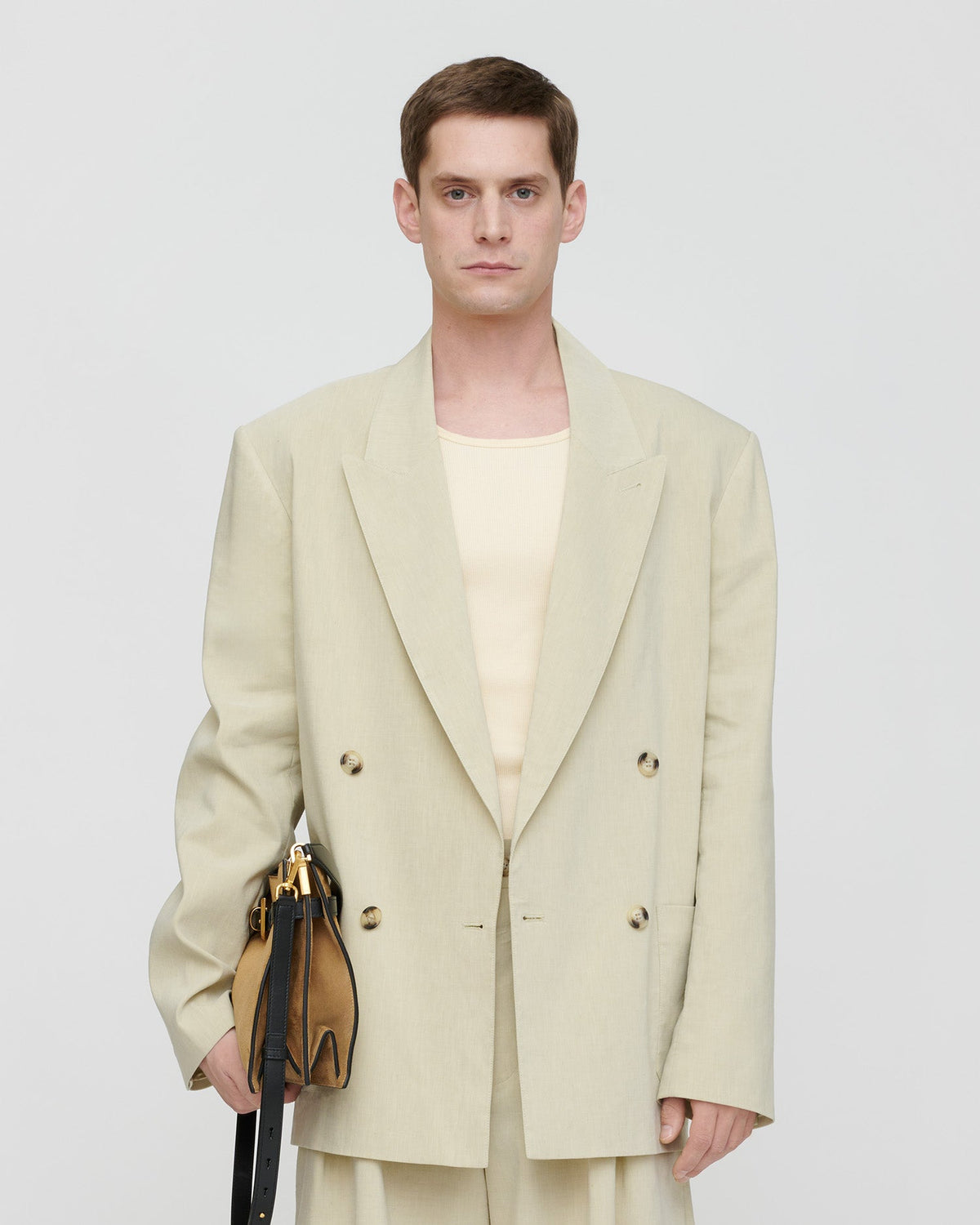 Anselm Double-breasted blazer - Faded Sage | Nanushka