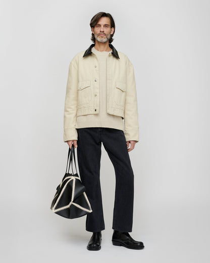 Nowell Denim jacket - Beige/Black | Nanushka