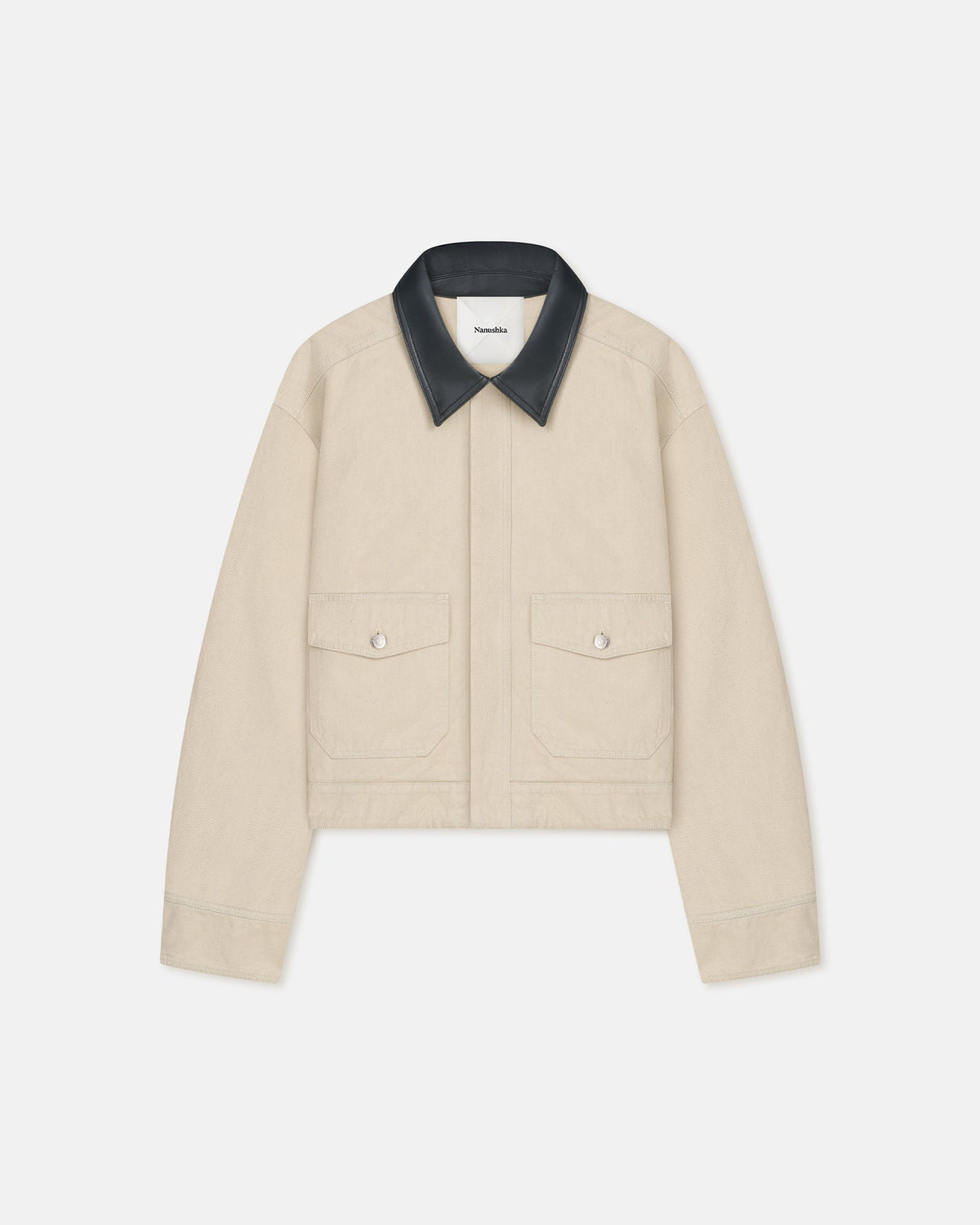 Nowell Denim jacket - Beige/Black | Nanushka