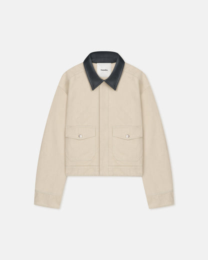 Nowell Denim jacket - Beige/Black | Nanushka