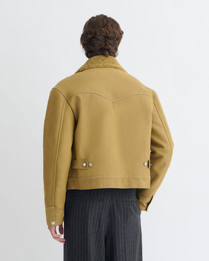 Nowell Wax Cotton Jacket - Yellow Khaki | Nanushka