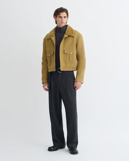 Nowell Wax Cotton Jacket - Yellow Khaki | Nanushka