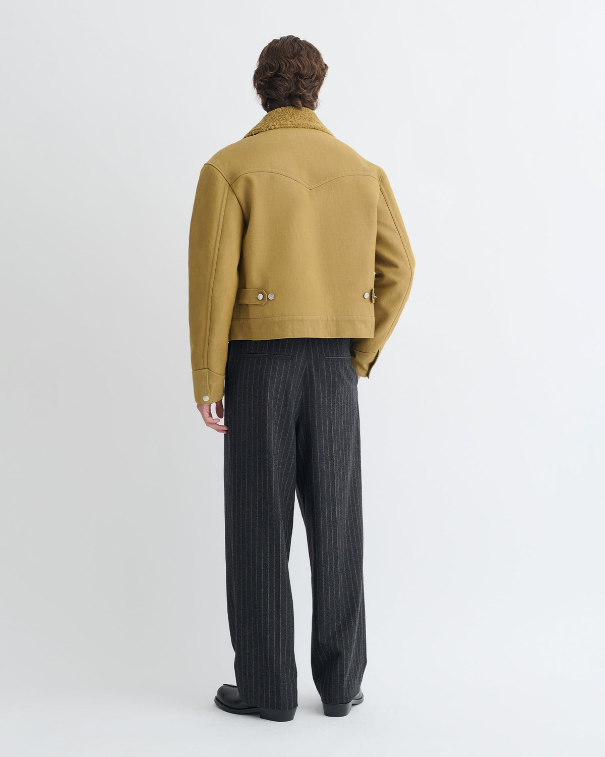 Nowell Wax Cotton Jacket - Yellow Khaki | Nanushka