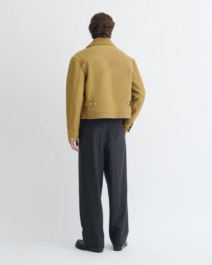 Nowell Wax Cotton Jacket - Yellow Khaki | Nanushka