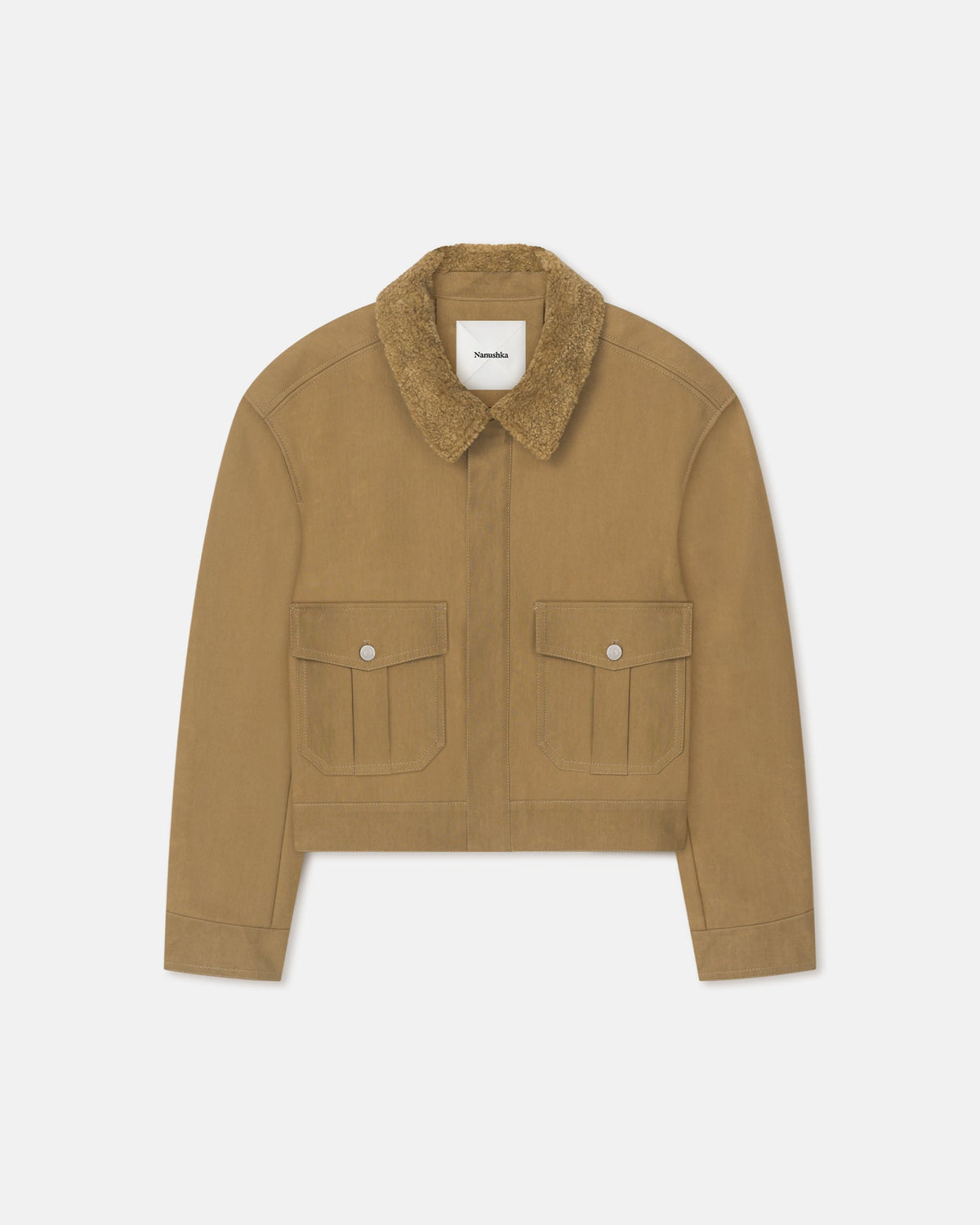 Nowell Wax Cotton Jacket - Yellow Khaki | Nanushka