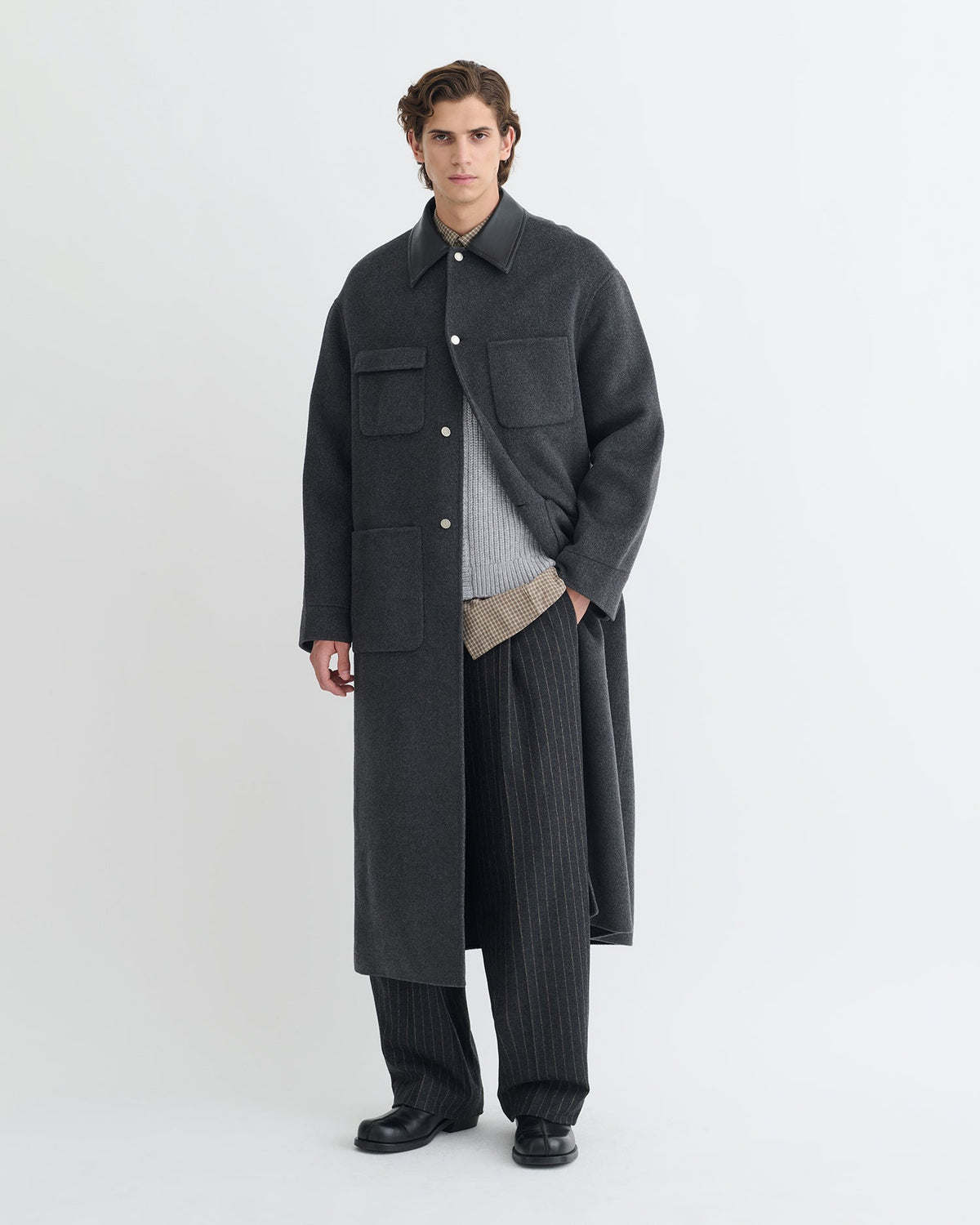 Wylder Double wool coat - Grey Melange | Nanushka