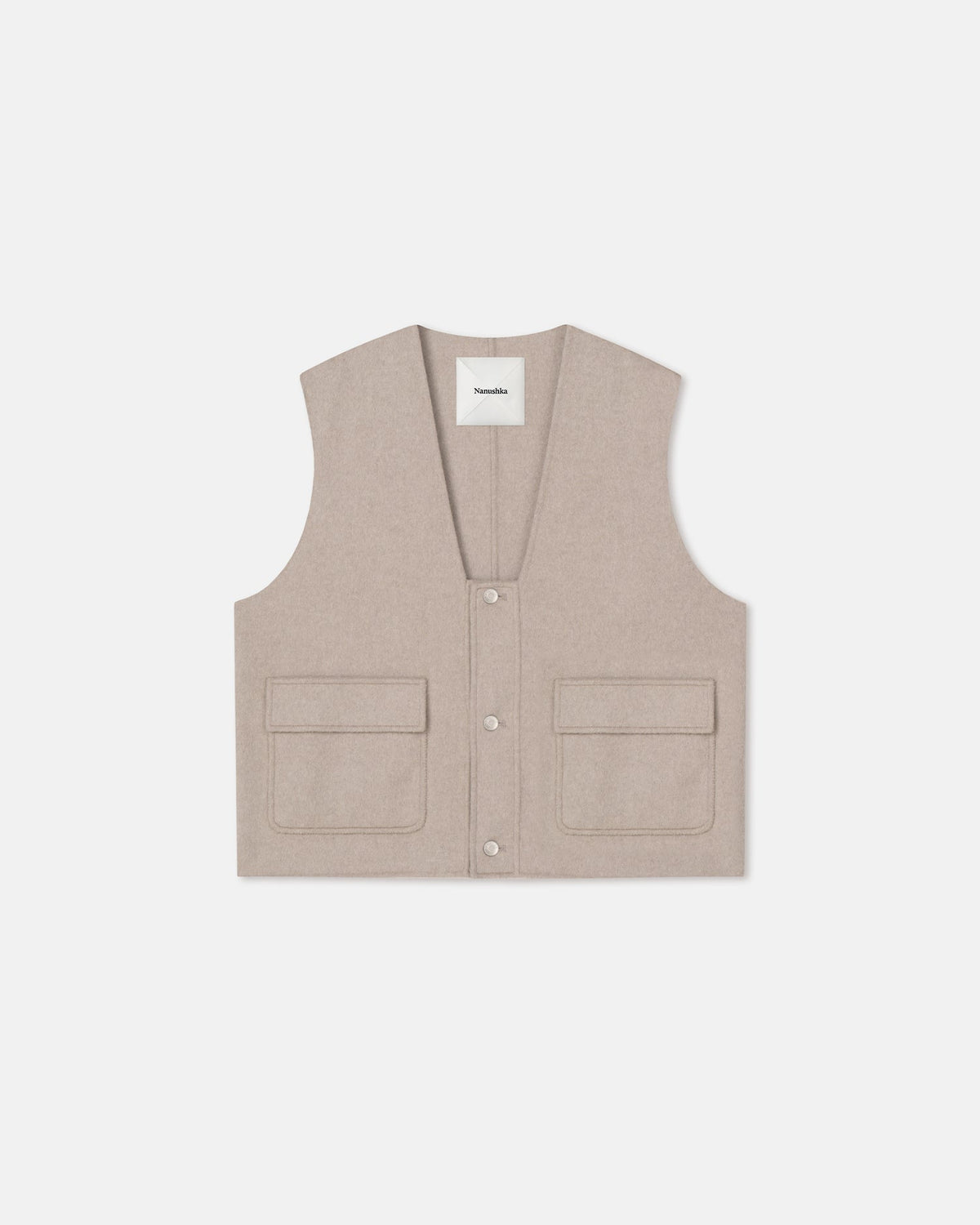 Mykel Cropped vest - Stone | Nanushka