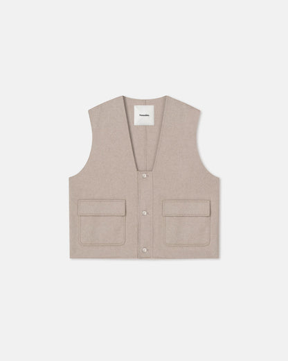 Mykel Cropped vest - Stone | Nanushka