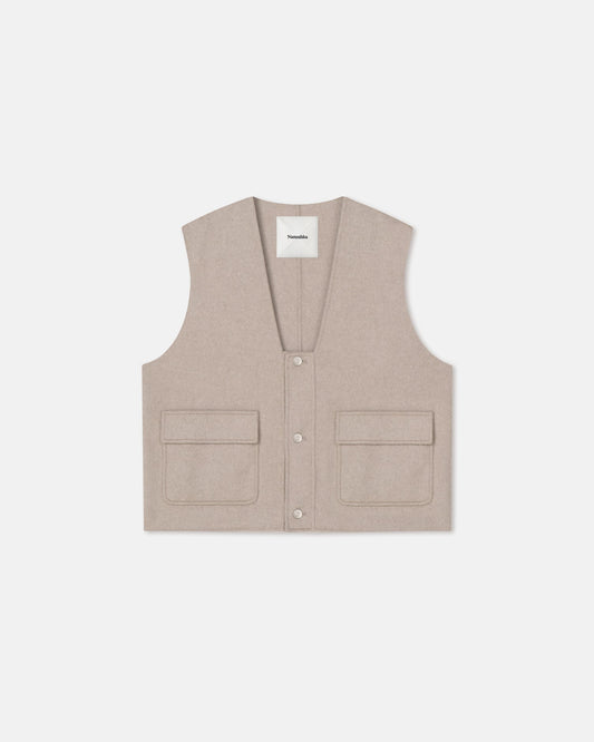 Mykel Cropped vest - Stone | Nanushka