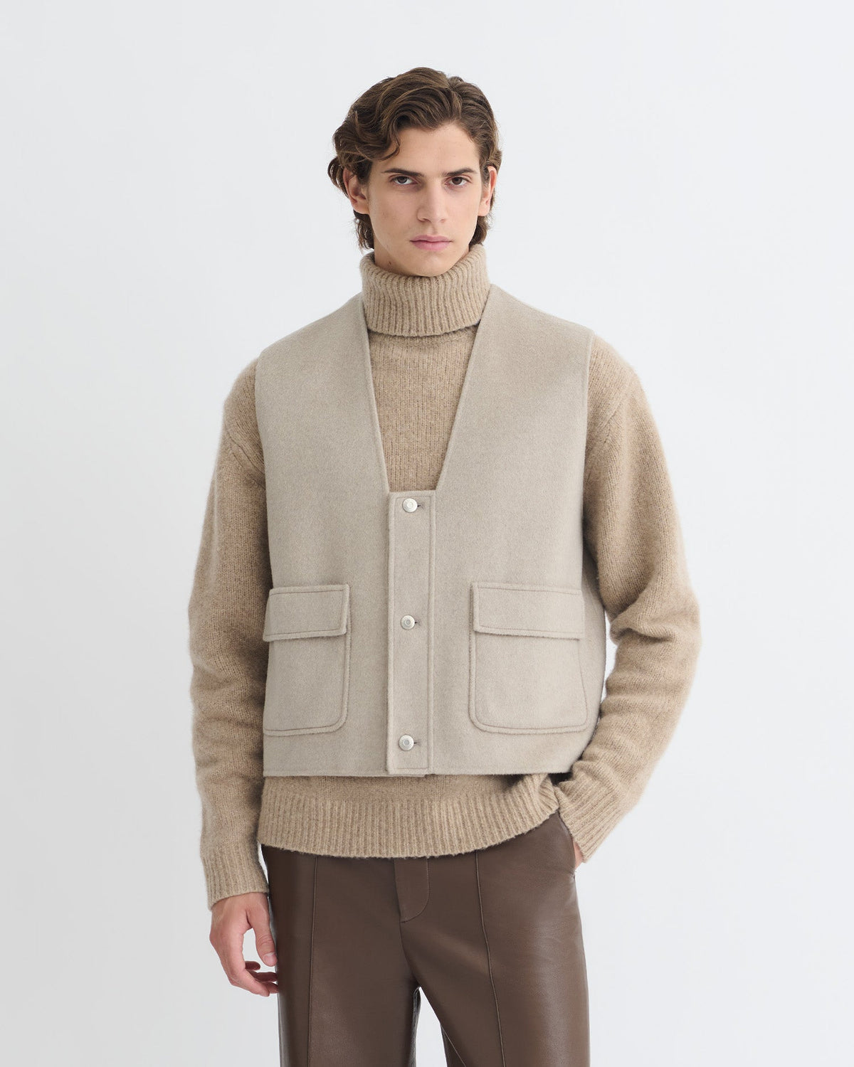 Mykel Cropped vest - Stone | Nanushka