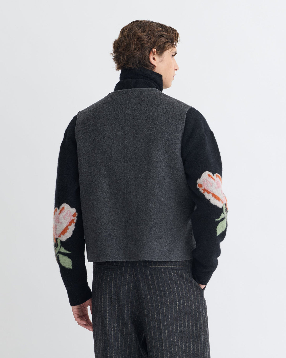 Mykel Cropped vest - Grey Melange | Nanushka
