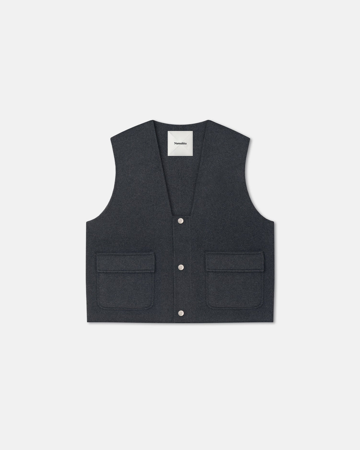 Mykel Cropped vest - Grey Melange | Nanushka