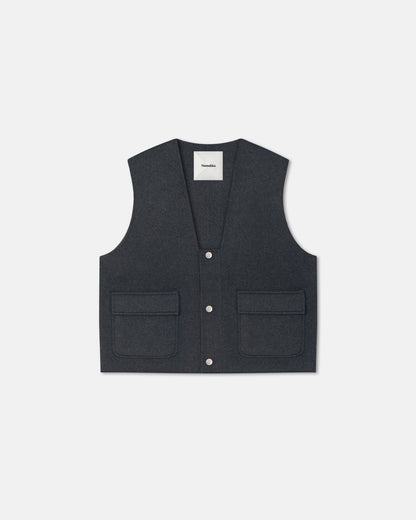 Mykel Cropped vest - Grey Melange | Nanushka
