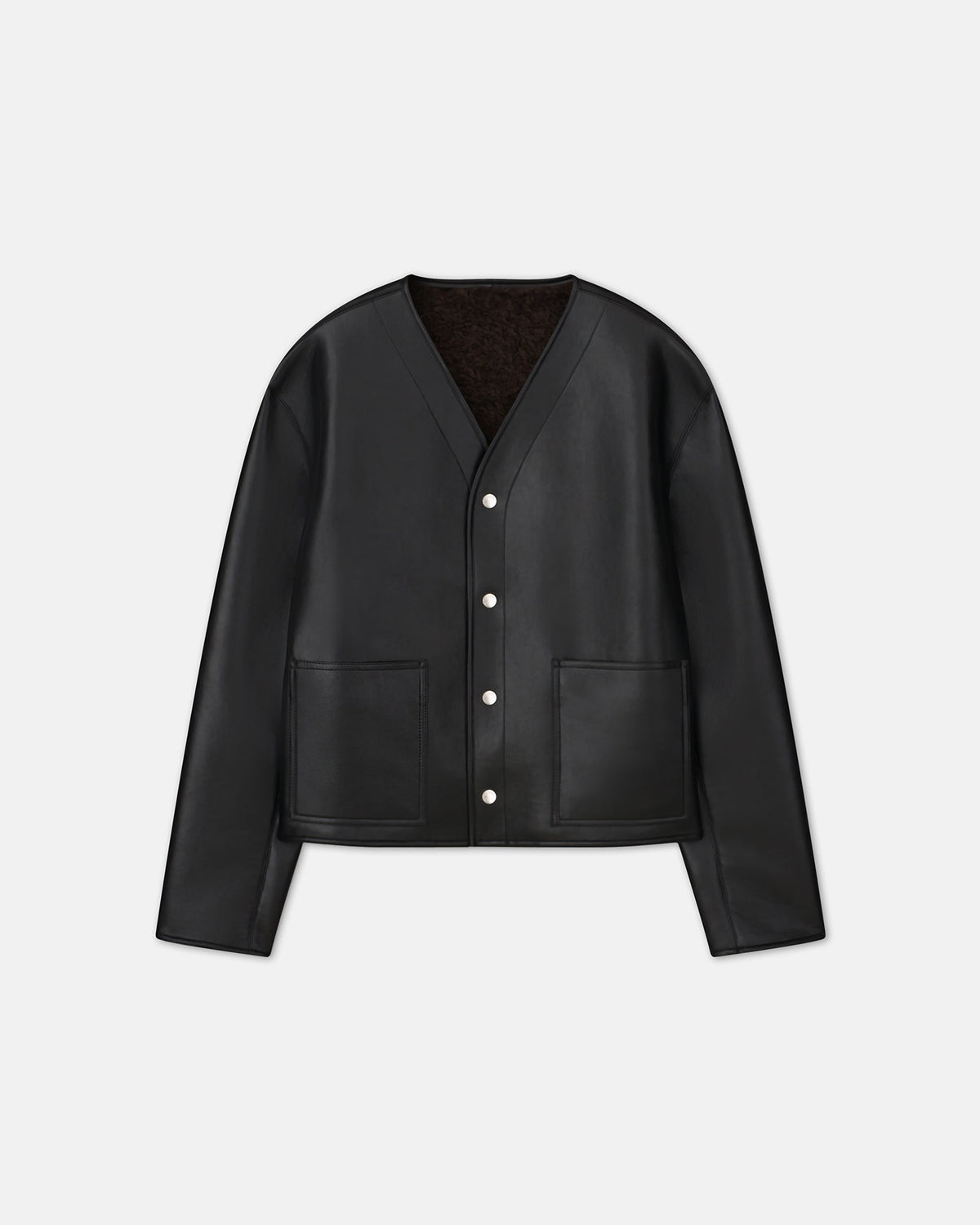 Vico Shearling jacket - Black Brown | Nanushka