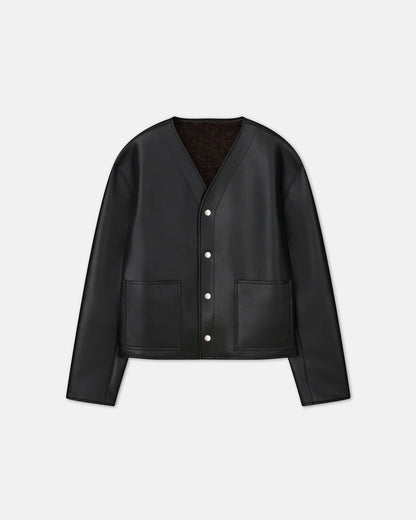 Vico Shearling jacket - Black Brown | Nanushka