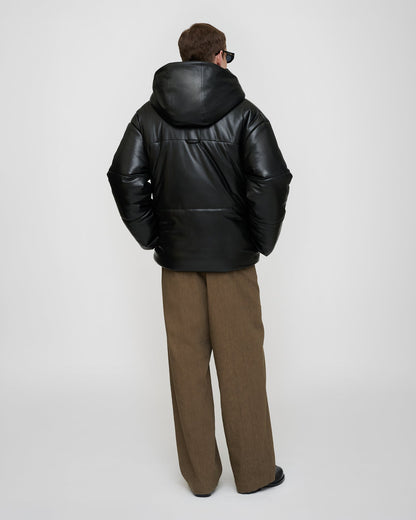 Hide Mens Okobor™ hooded puffer - Black | Nanushka