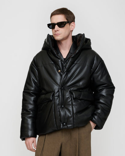 Hide Mens Okobor™ hooded puffer - Black | Nanushka