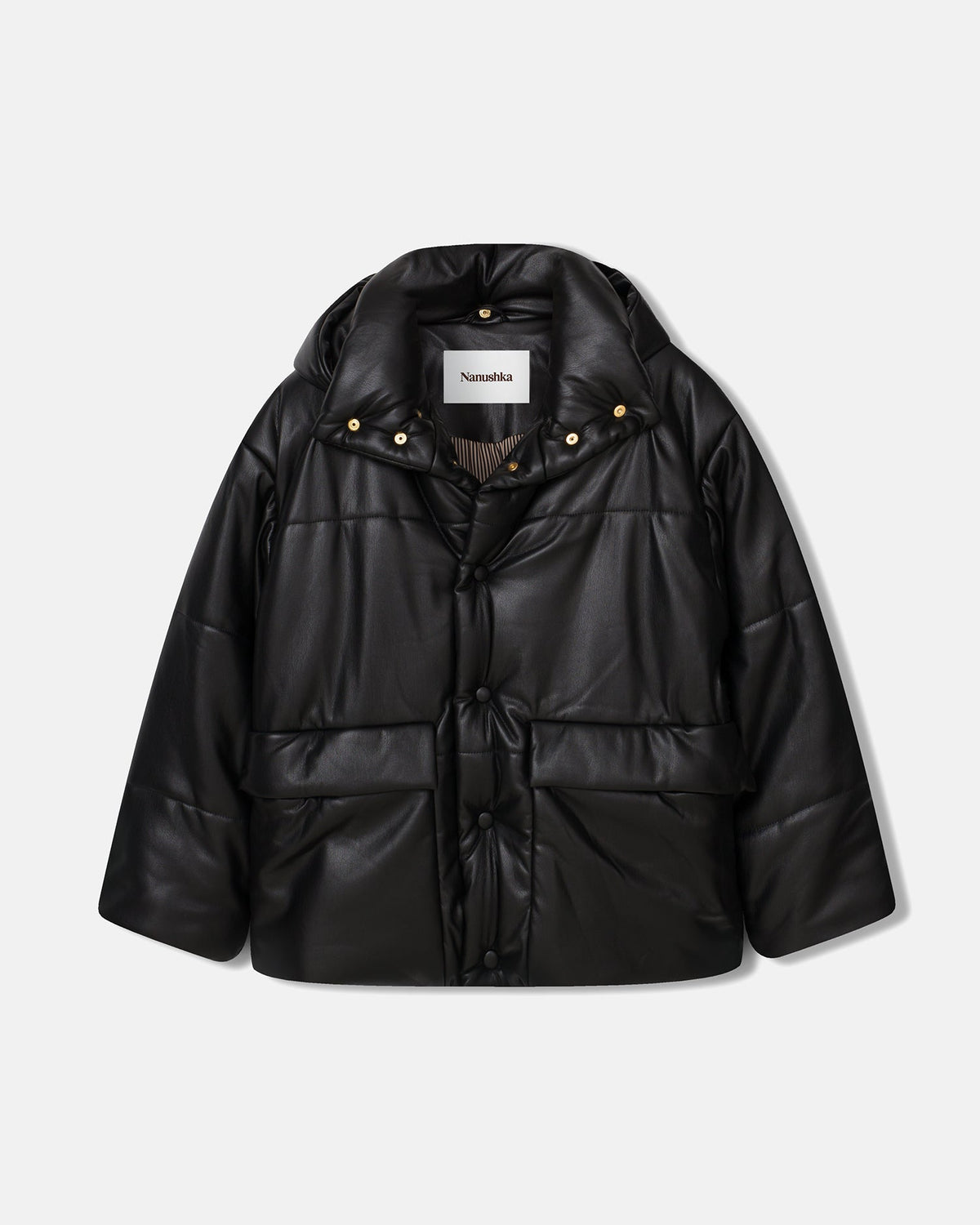 Hide Mens Okobor™ hooded puffer - Black | Nanushka