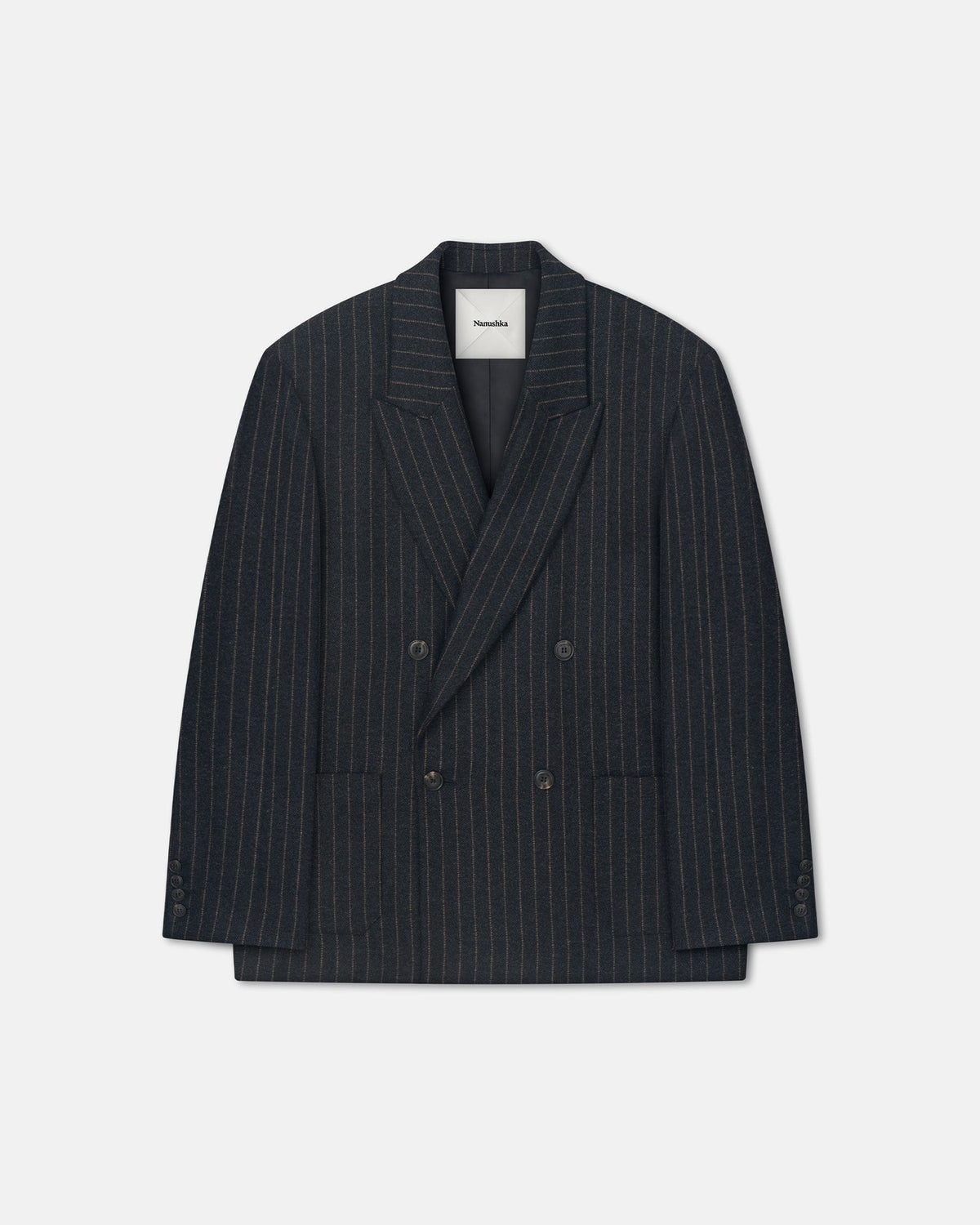 Anselm Double-breasted blazer - Black/Grey | Nanushka