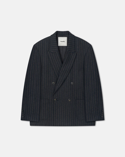 Anselm Double-breasted blazer - Black/Grey | Nanushka