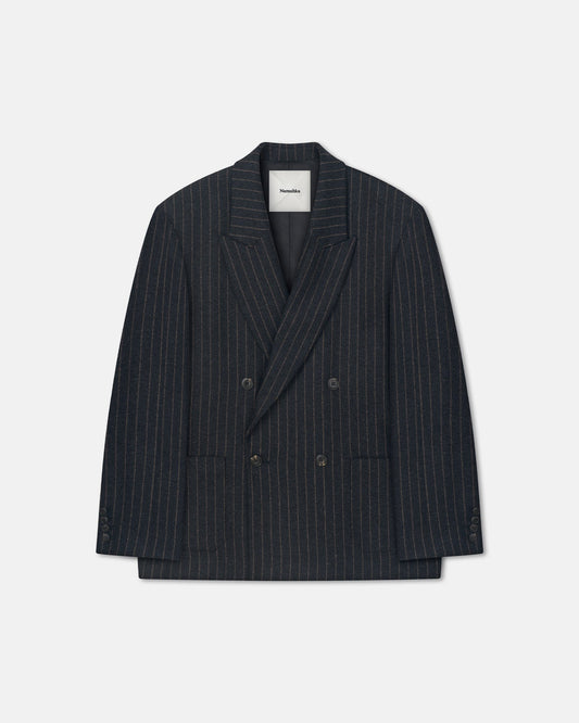 Anselm Double-breasted blazer - Black/Grey | Nanushka