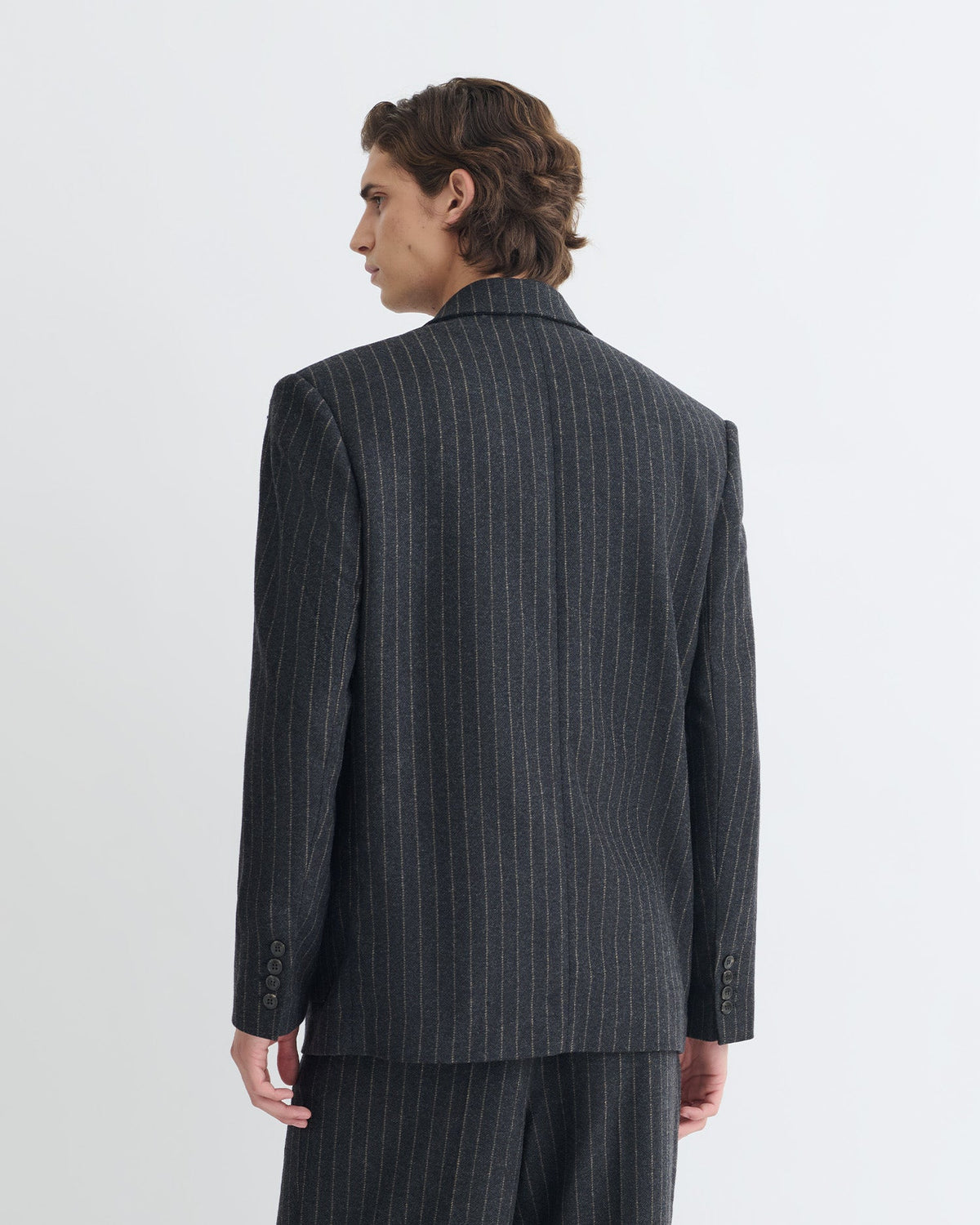 Anselm Double-breasted blazer - Black/Grey | Nanushka