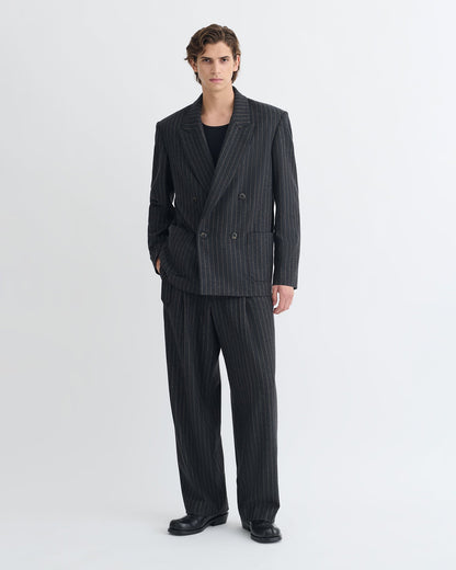 Anselm Double-breasted blazer - Black/Grey | Nanushka