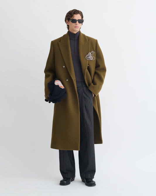 Zenin Double breasted coat - Wood | Nanushka