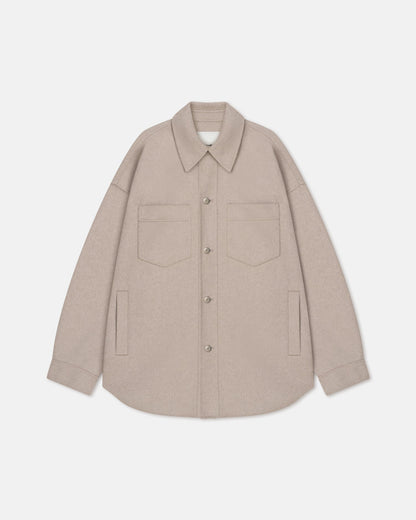 Martin Double Wool Overshirt - Stone | Nanushka