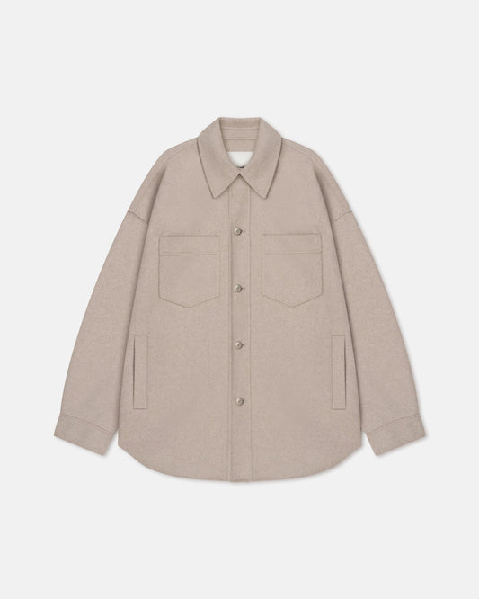 Martin Double Wool Overshirt - Stone | Nanushka