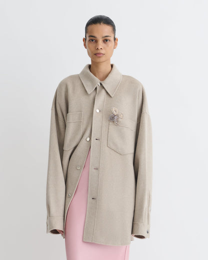 Martin Double Wool Overshirt - Stone | Nanushka