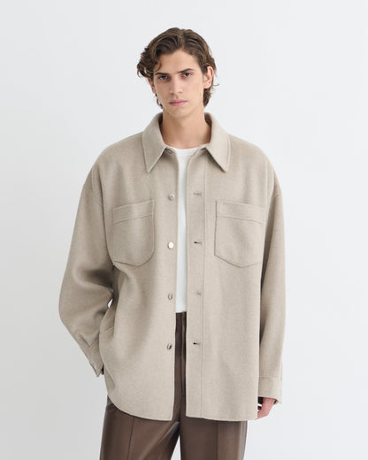 Martin Double Wool Overshirt - Stone | Nanushka