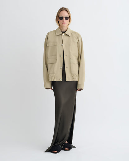 Zubin Tech Twill Jacket - Pebble | Nanushka