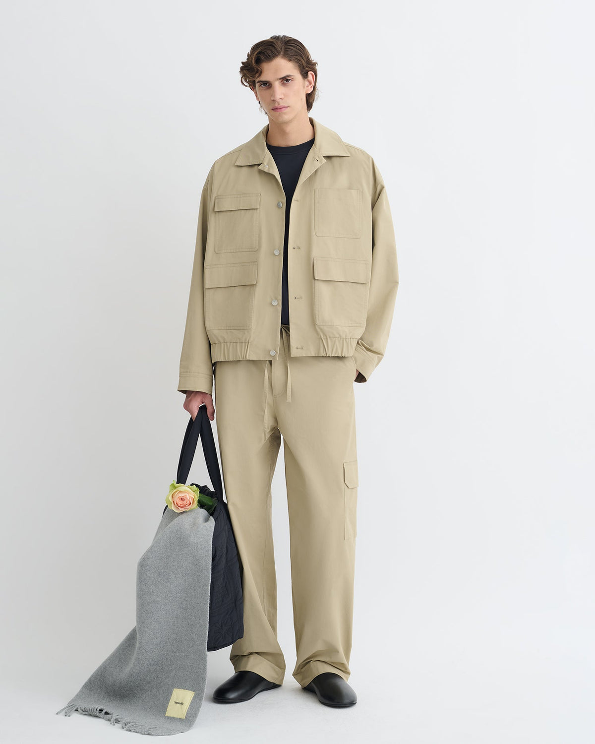 Zubin Tech Twill Jacket - Pebble | Nanushka