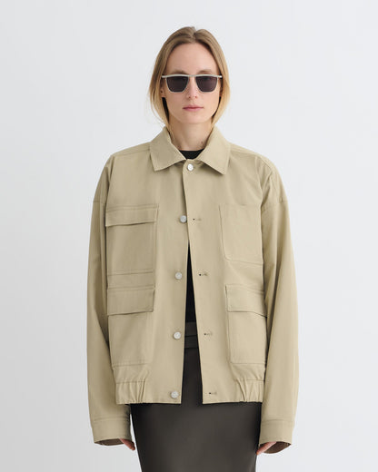 Zubin Tech Twill Jacket - Pebble | Nanushka