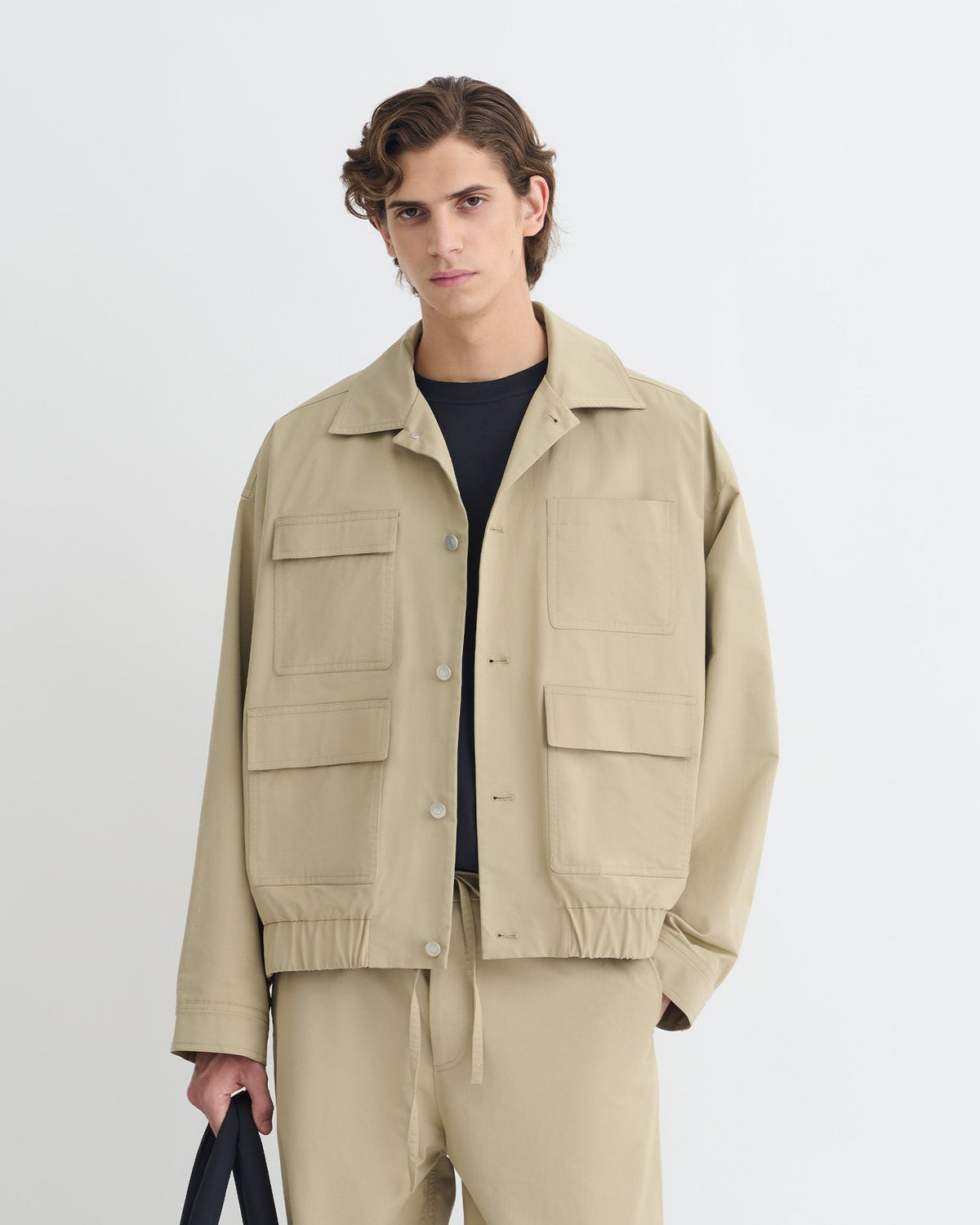 Zubin Tech Twill Jacket - Pebble | Nanushka